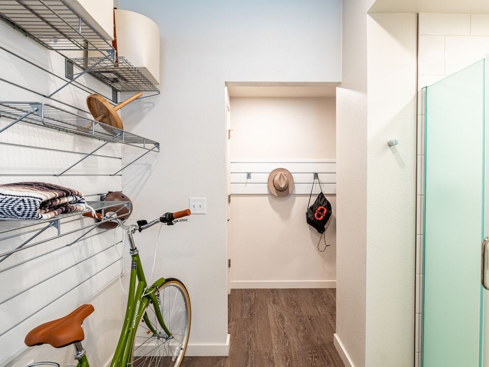 Open-concept, Customizable Closets and Gear Wall