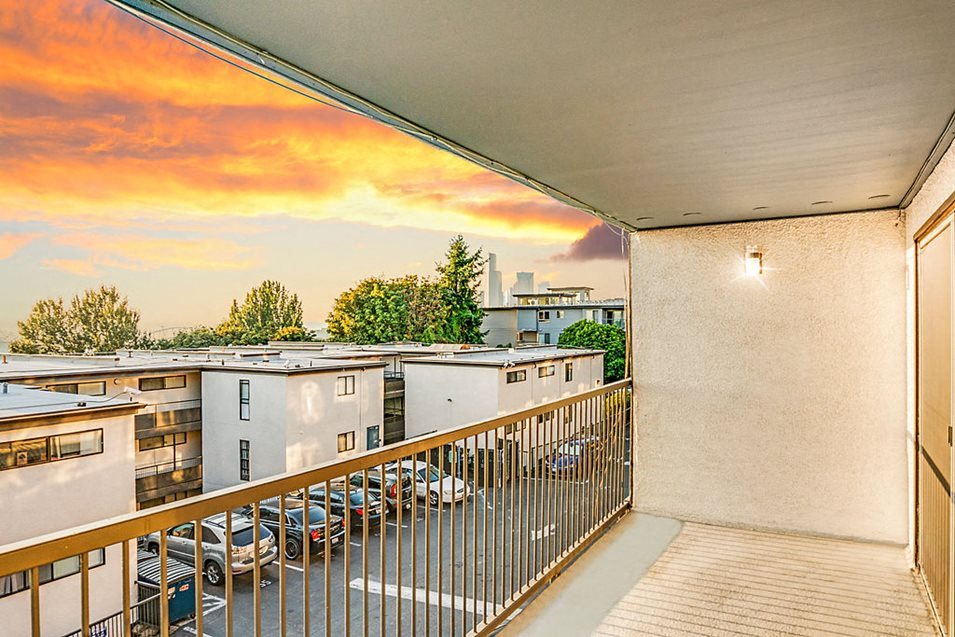 Beacon View Apartment Homes Balcony at Sunset