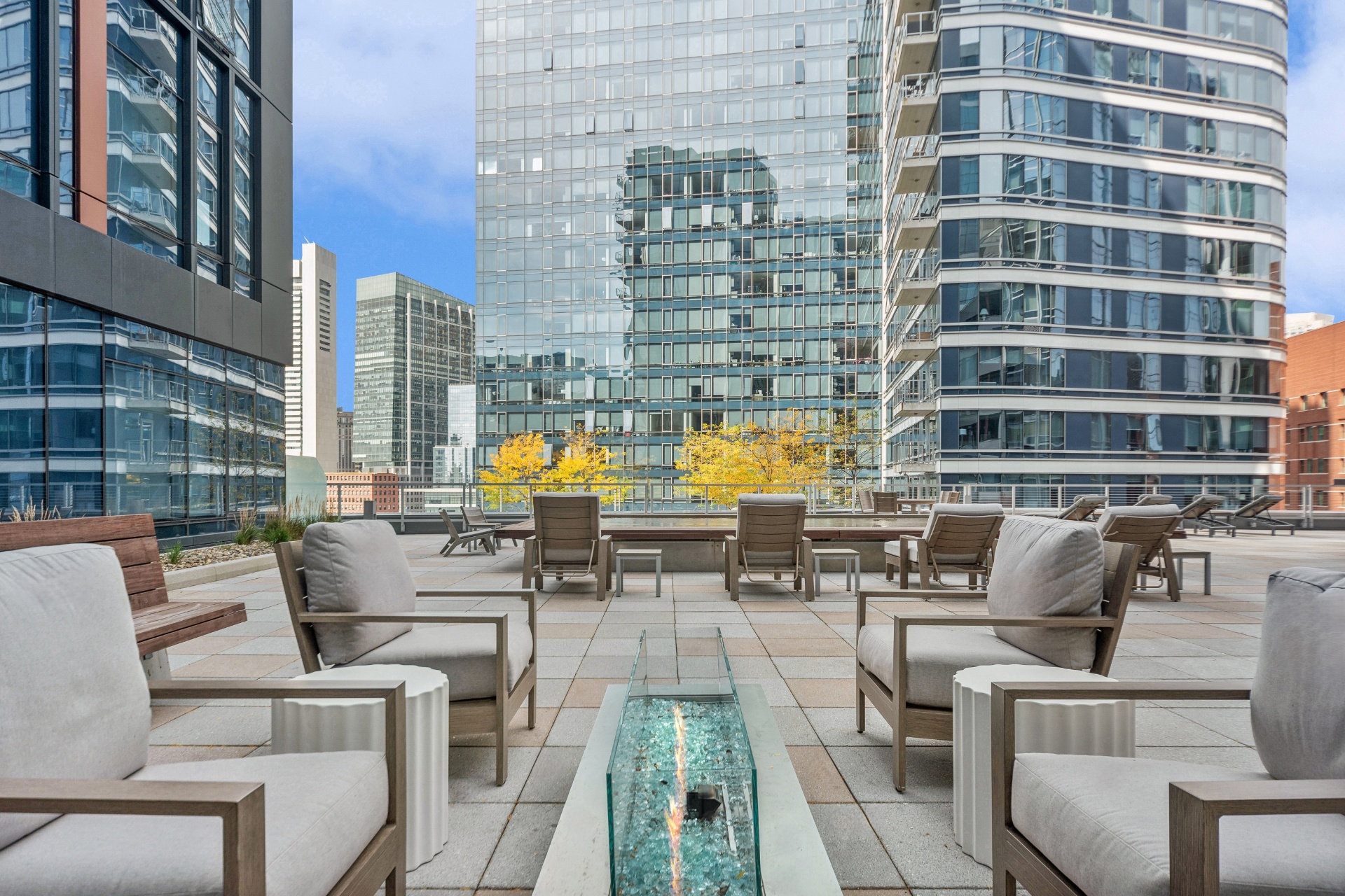Fireside Social Area with Cityscape Views