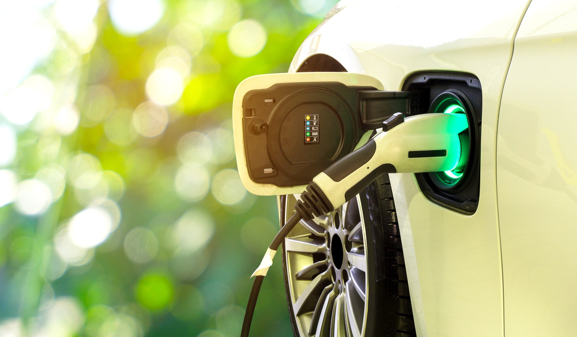 Car charging stations available to residents with electric vehicles. 