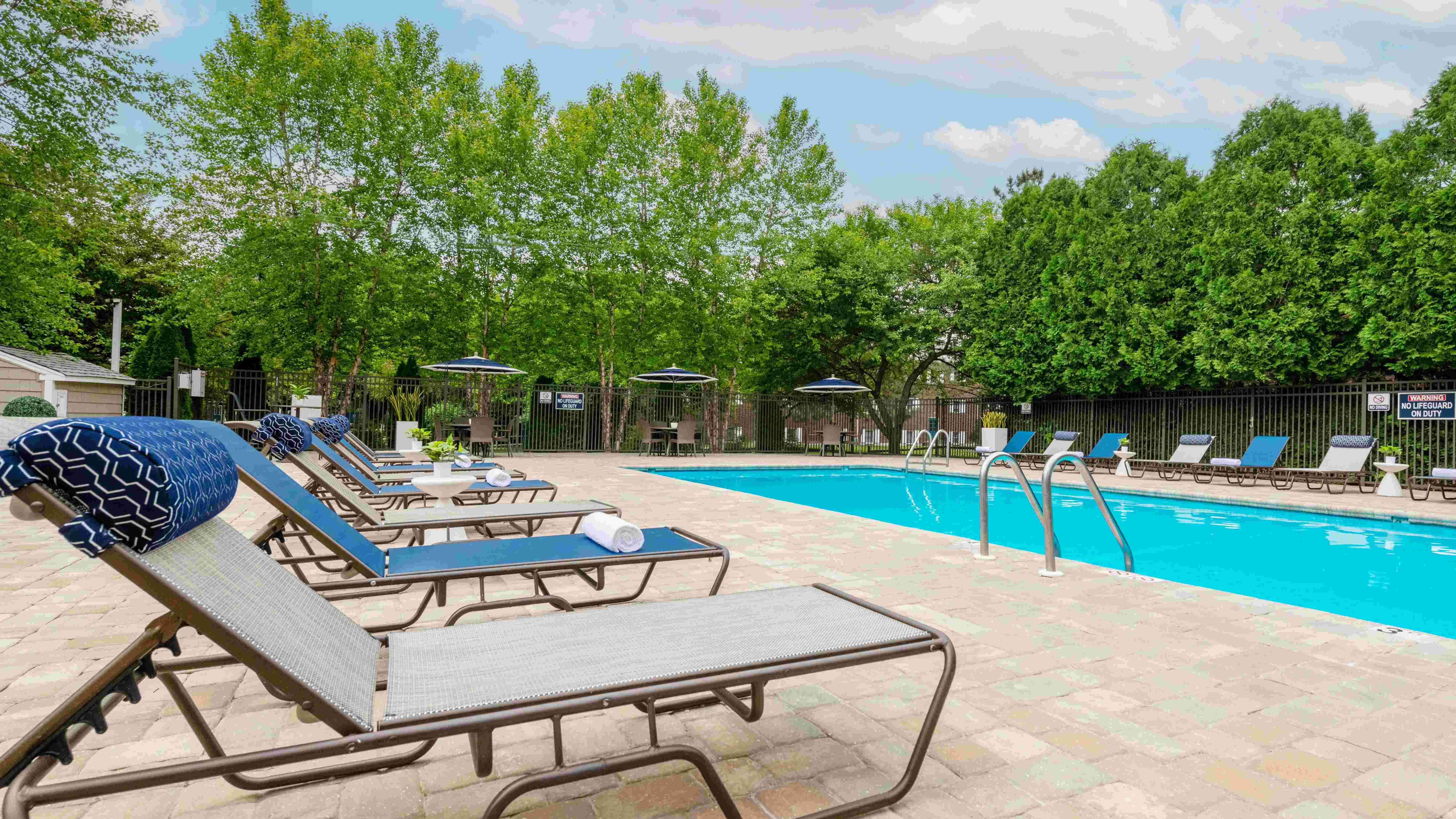 Plunge into our luxurious pool and soak up the sun on our spacious sundeck with comfy loungers. 