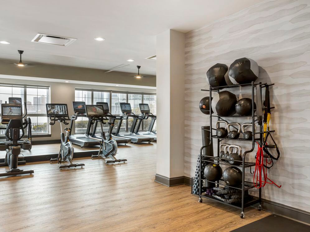 Fitness center with strength and cardio equipment
