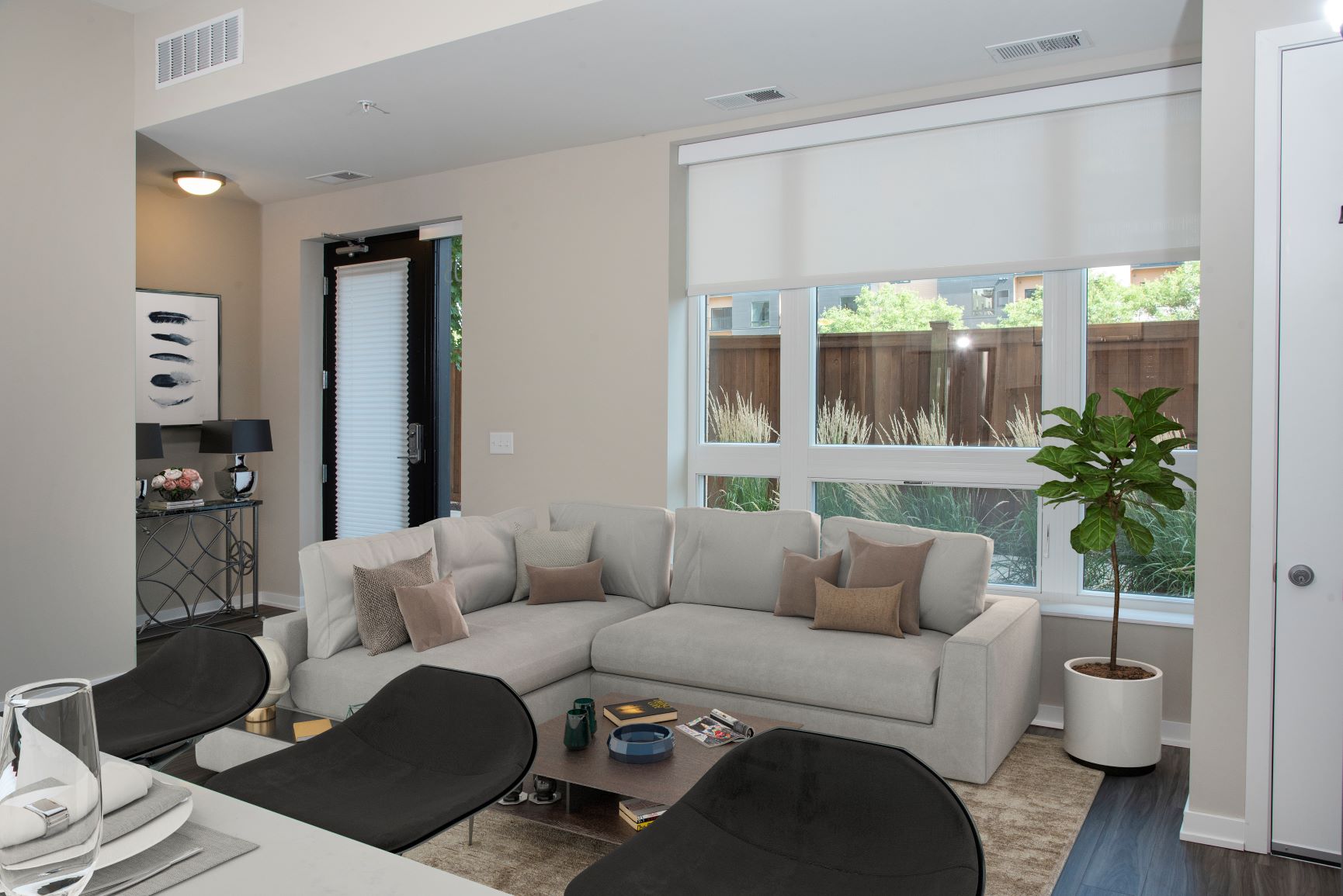 Town Home Living Room with Private Entry