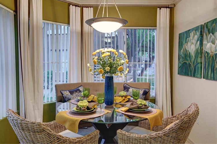 Separate dining spaces are perfect for entertaining or can used as a home office space