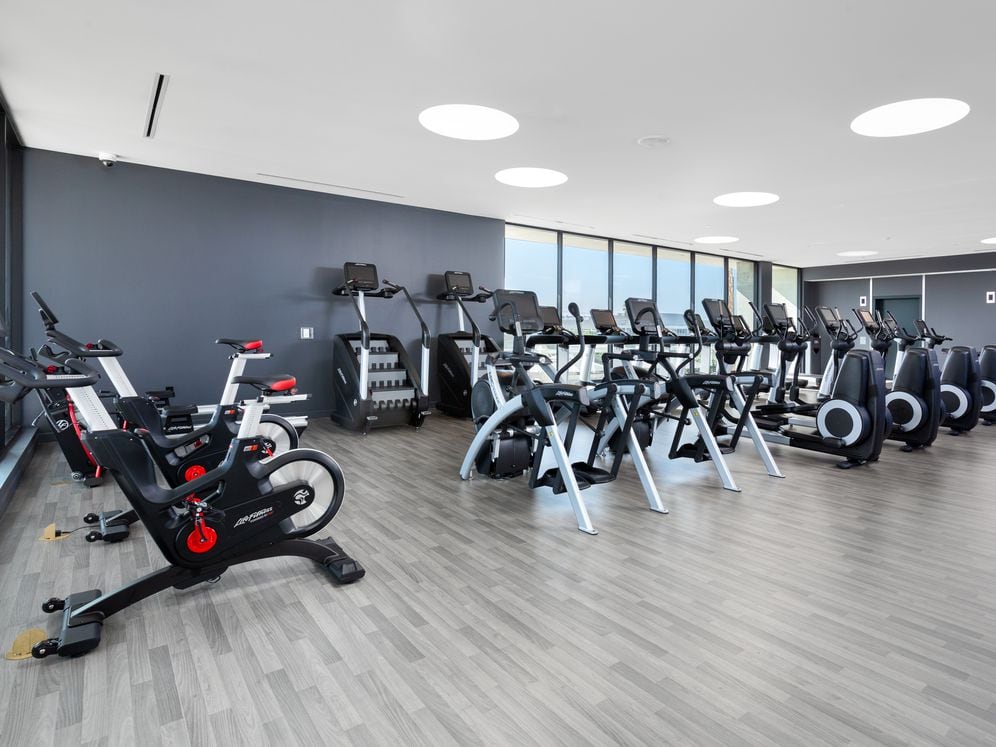 Fitness center with cardio machines