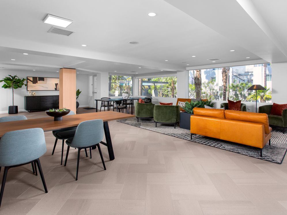 Resident lounge with coworking spaces