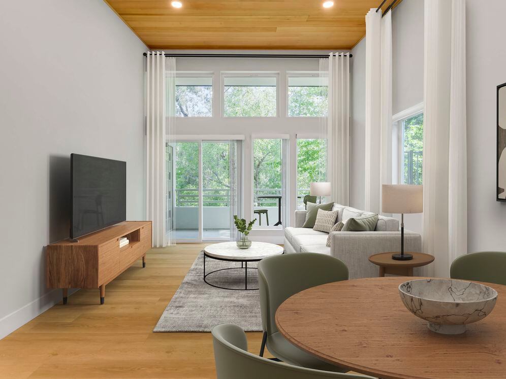 Freestanding Home living room with hard surface flooring