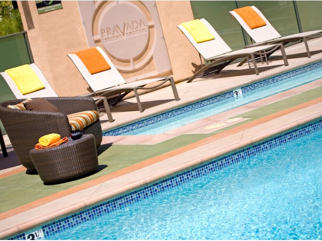 Take advantage of the California sun poolside at either Alterra or Pravada