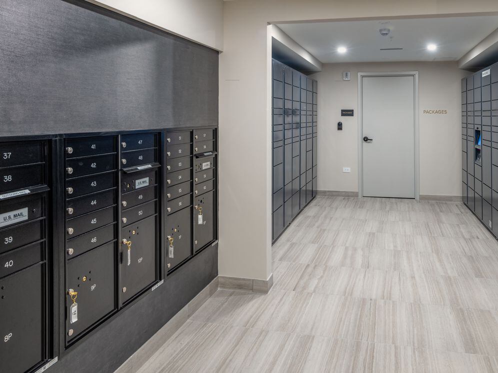 Package room with Amazon Hub Lockers