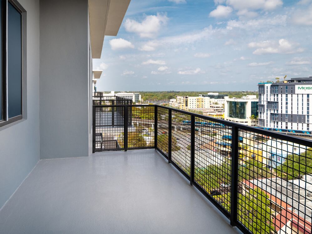 Neighborhood views from apartment balcony