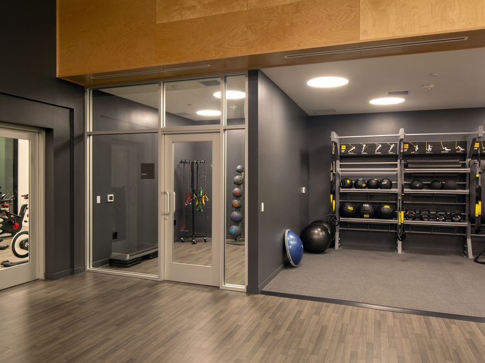 Fitness center with conditioning equipment