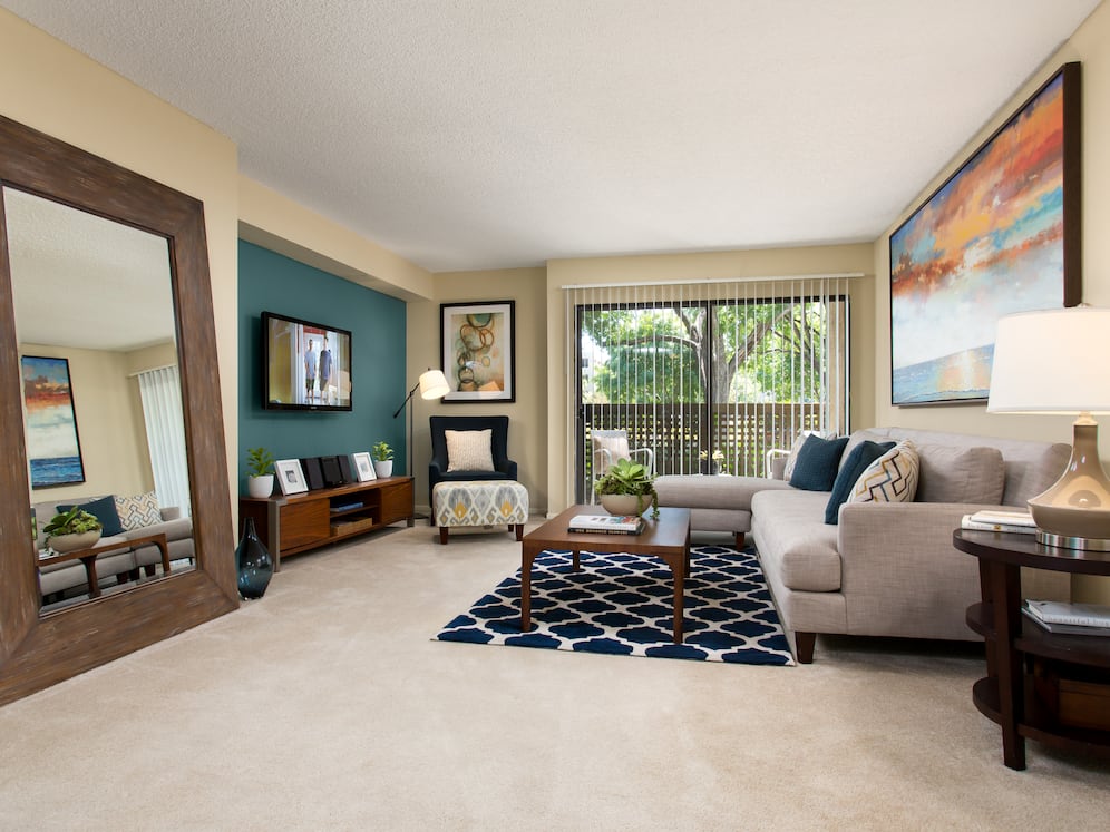 Classic living room with carpet