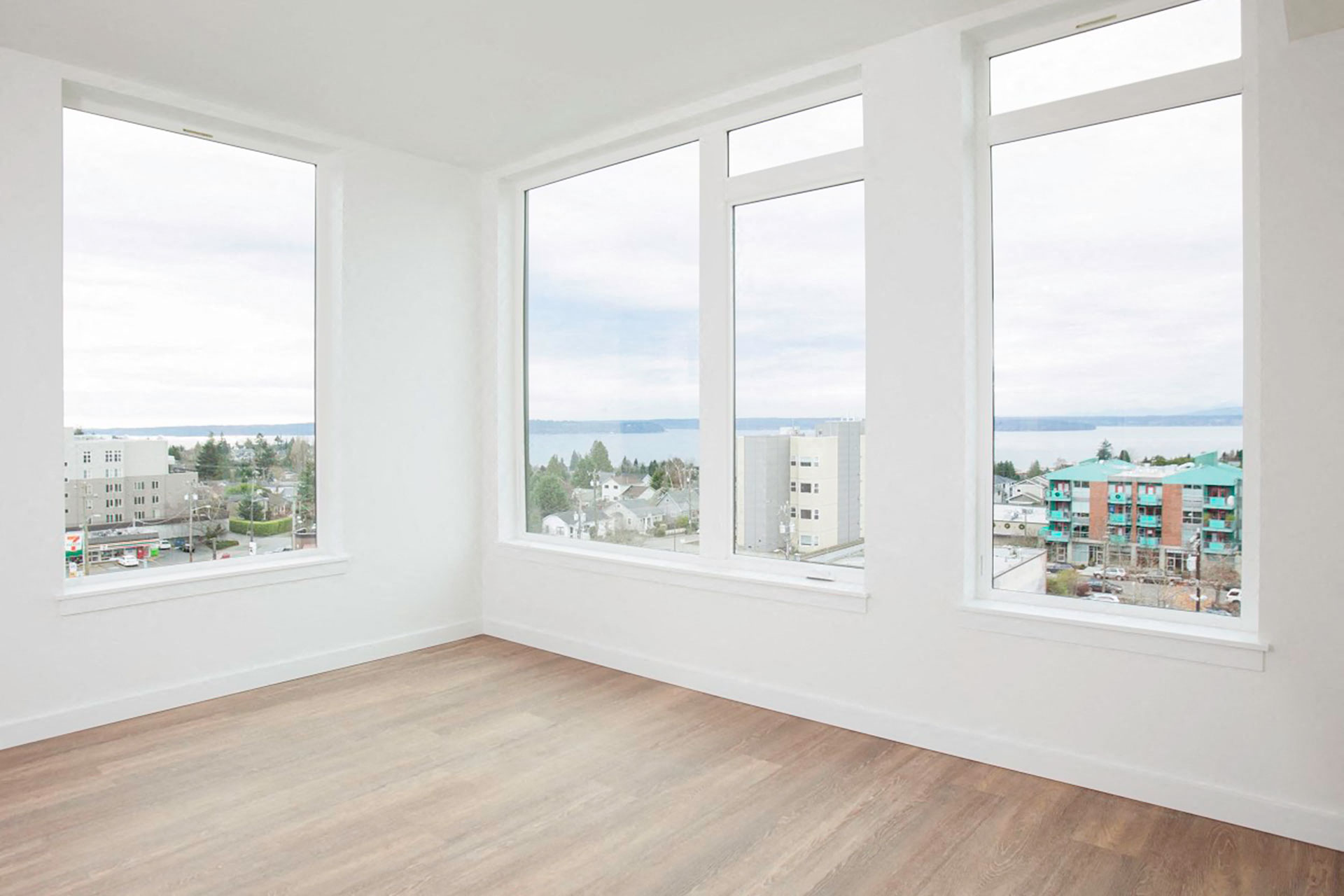 Puget Sound, Olympic and Cascade Mountains and Downtown Seattle Views