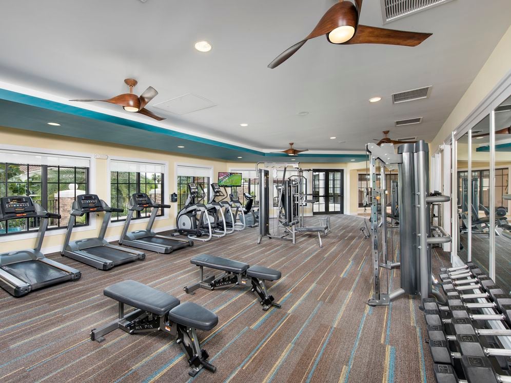 Fitness center with cardio and strength equipment