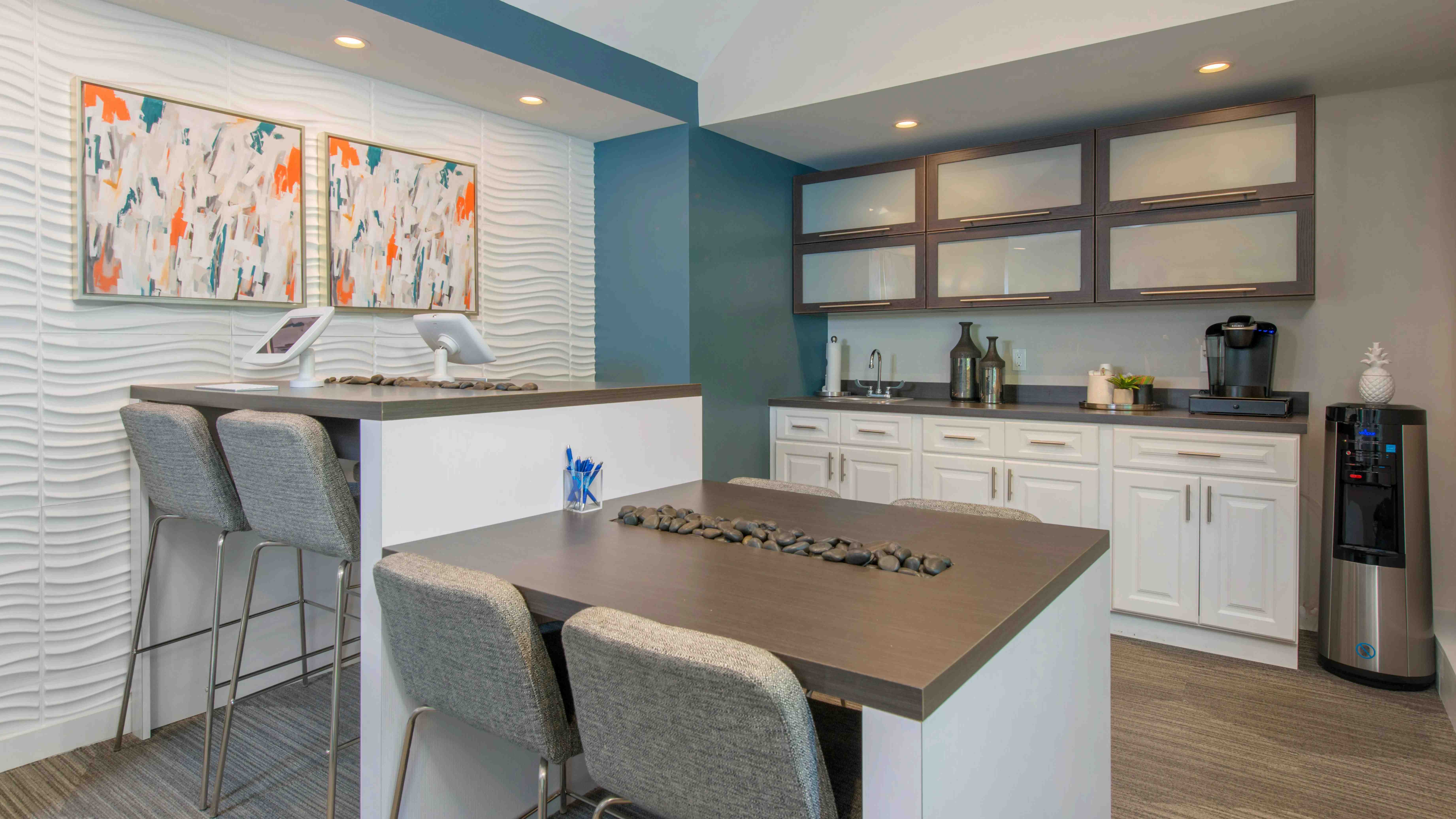 Swing by our welcoming leasing space, grab a free coffee, and mingle with our friendly on-site team. They're here to make your first apartment experience exceptional.