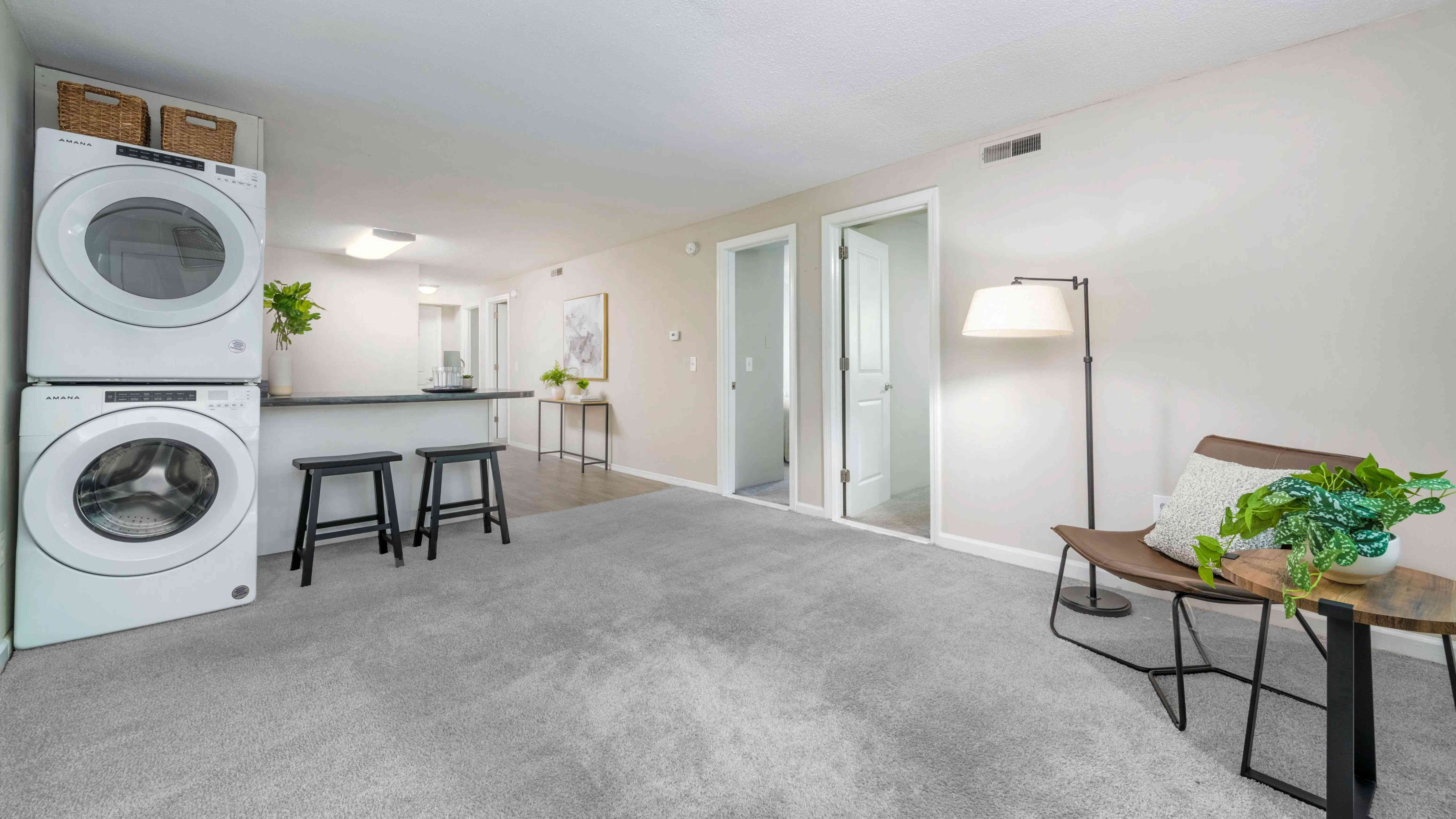 Life it up with a full-size washer and dryer in your own blissful college pad. College life just doesn’t get better than this!