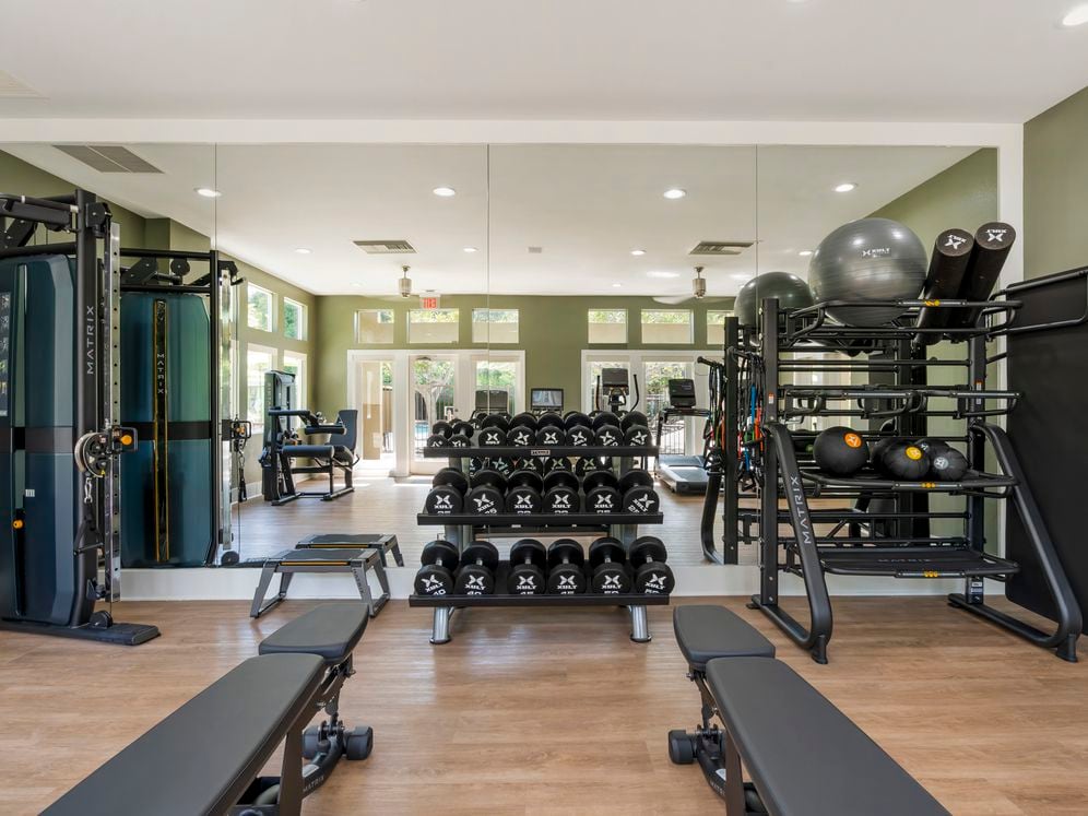 Fitness center with strength equipment