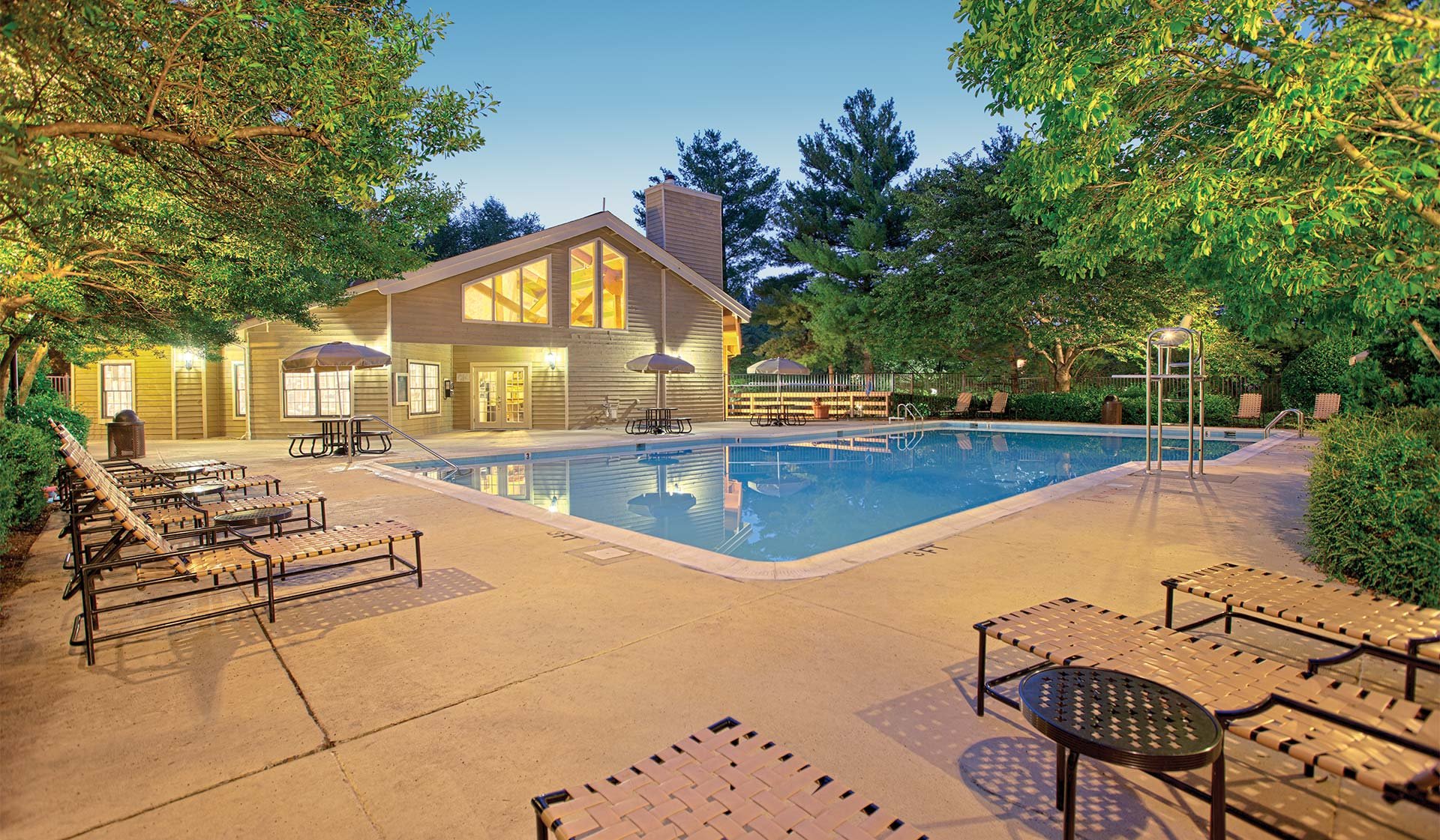 Relax on the expansive sundeck around our pool