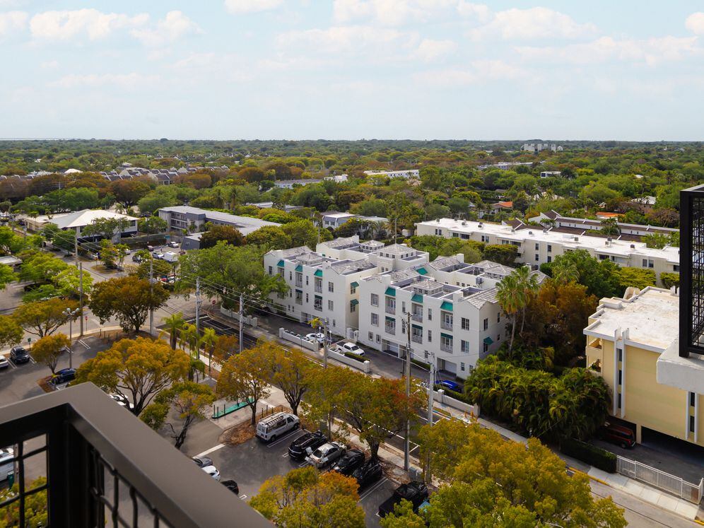 Neighborhood views from apartment balcony