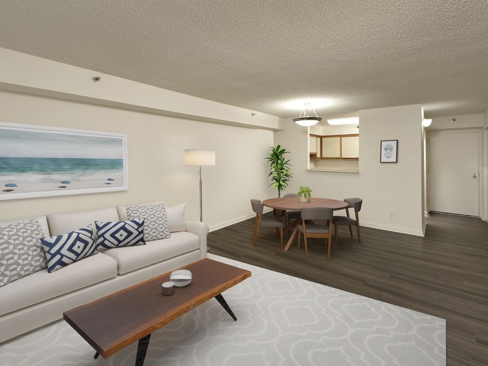 Finish Package I living and dining area with hard surface flooring