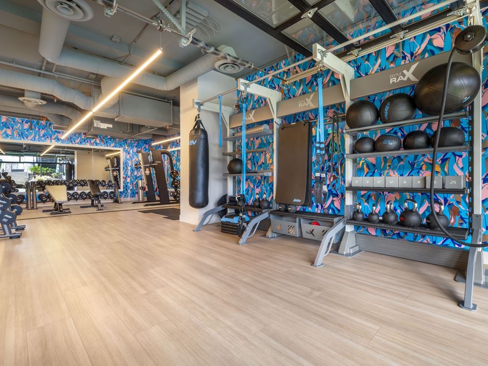 Fitness center with strength equipment