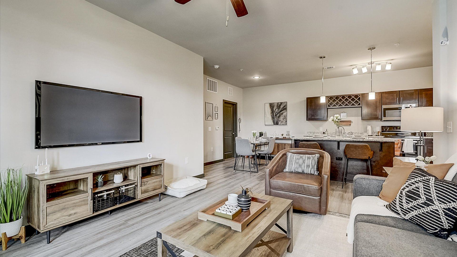 Expansive contemporary living space with seamless flow