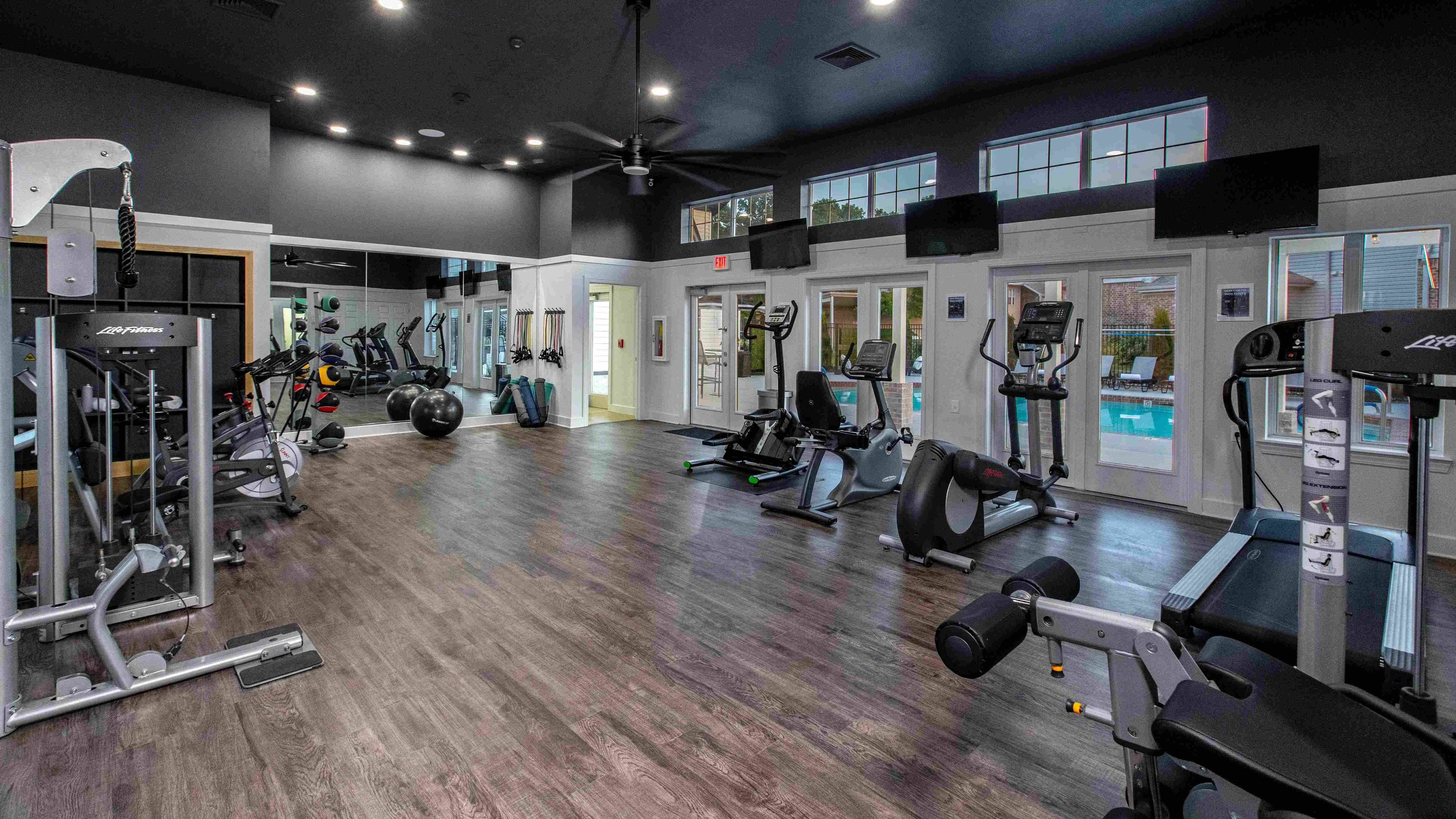 Our fitness center is fully stocked with cardio and weight training equipment, ensuring you can enjoy full-body workouts at your convenience. 