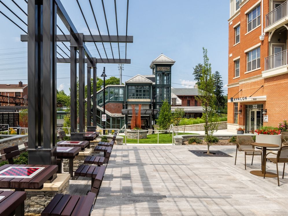 Courtyard with seating areas