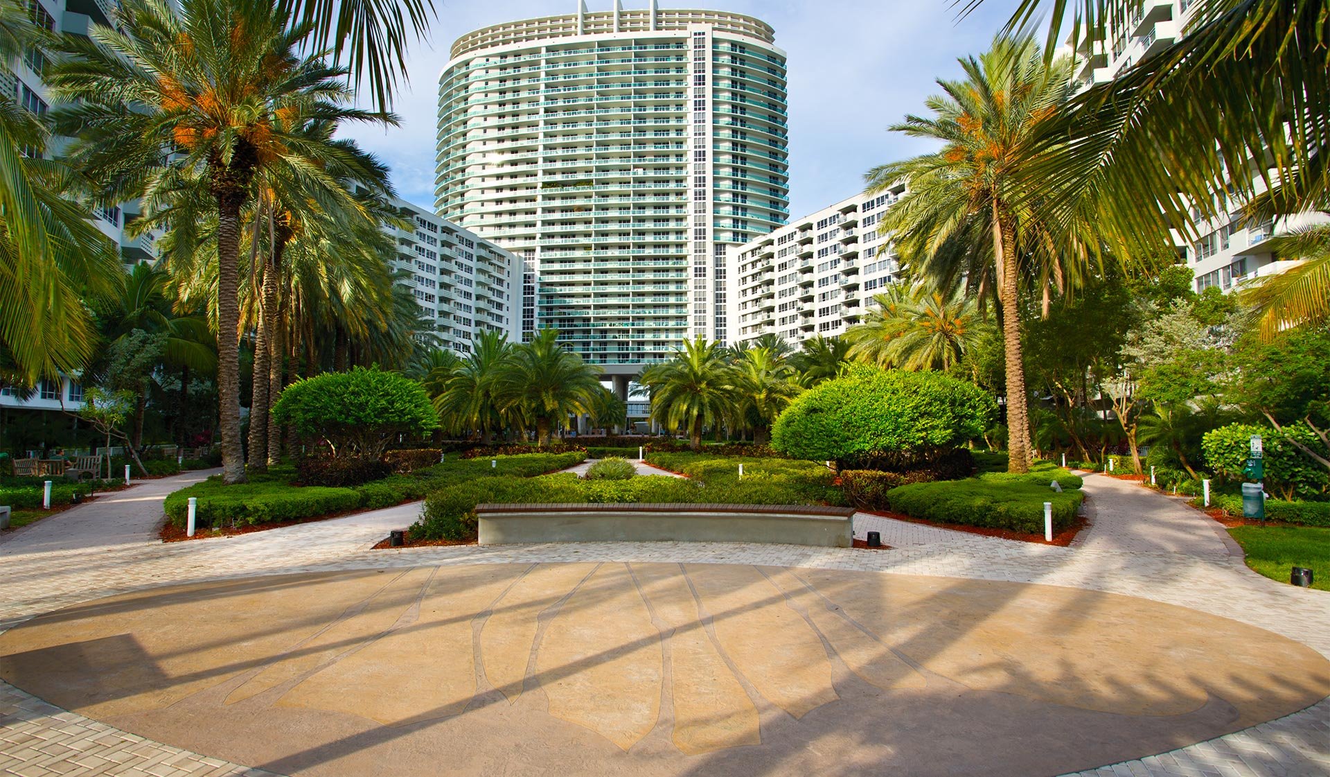 Lush, tropical landscaping throughout the community