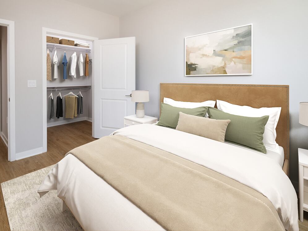 Signature Collection Bedroom with hard-surface vinyl plank flooring