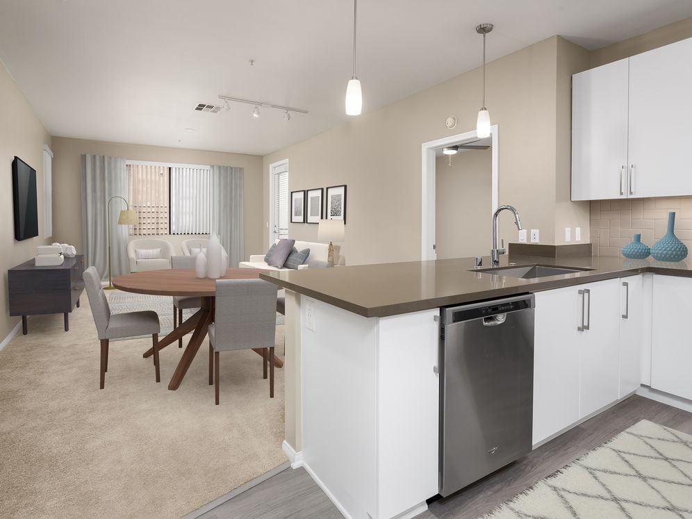 Design Scheme I living, dining, and kitchen area