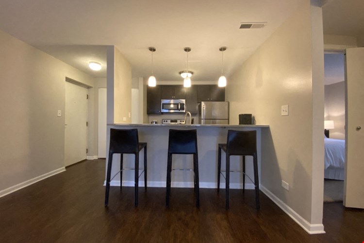 Large kitchen open to the living area