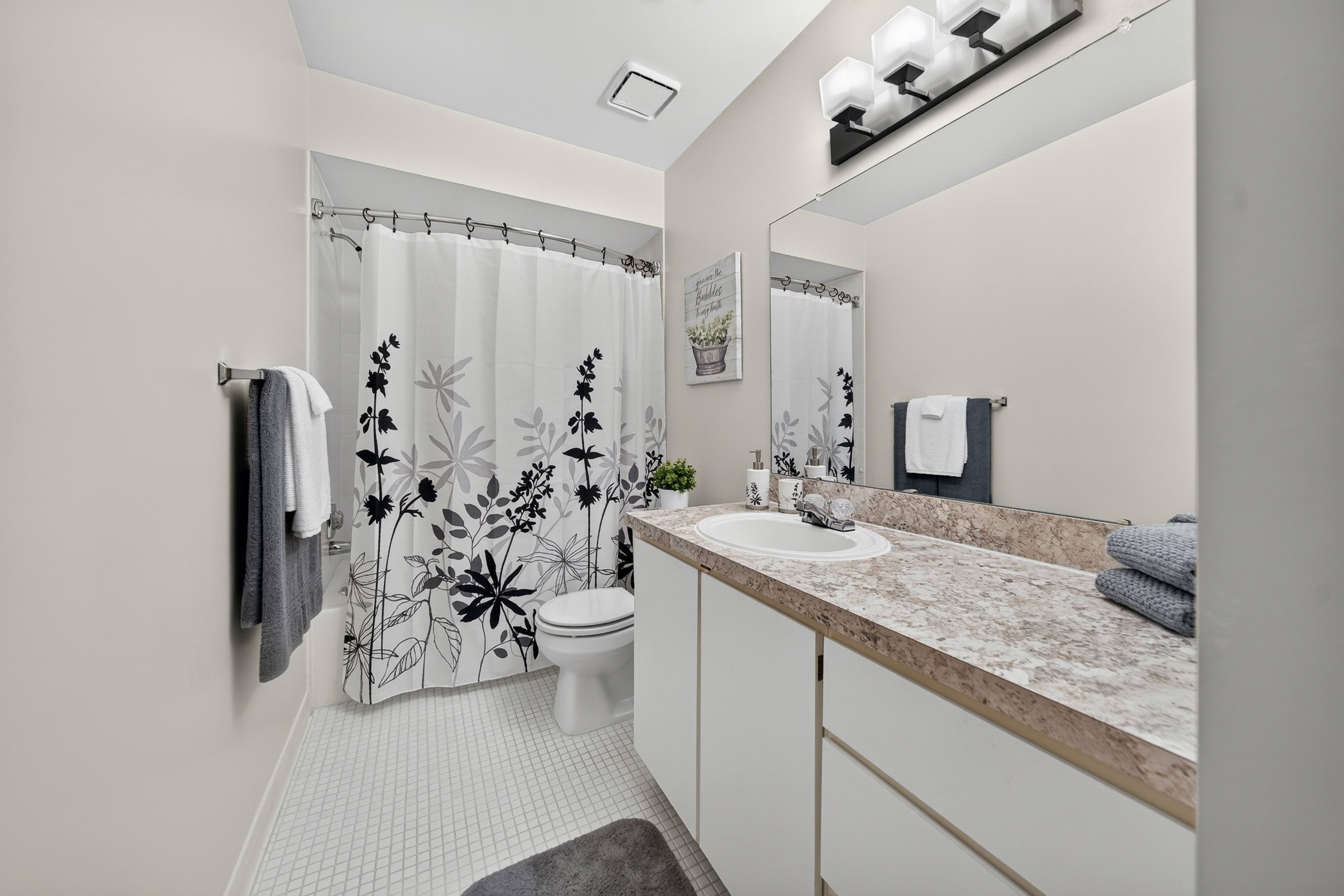 Posh bathroom at Eastwood Village Apartments in Clinton Township, MI.