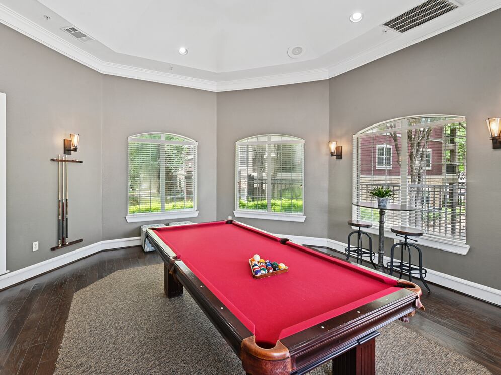 Game room with pool table