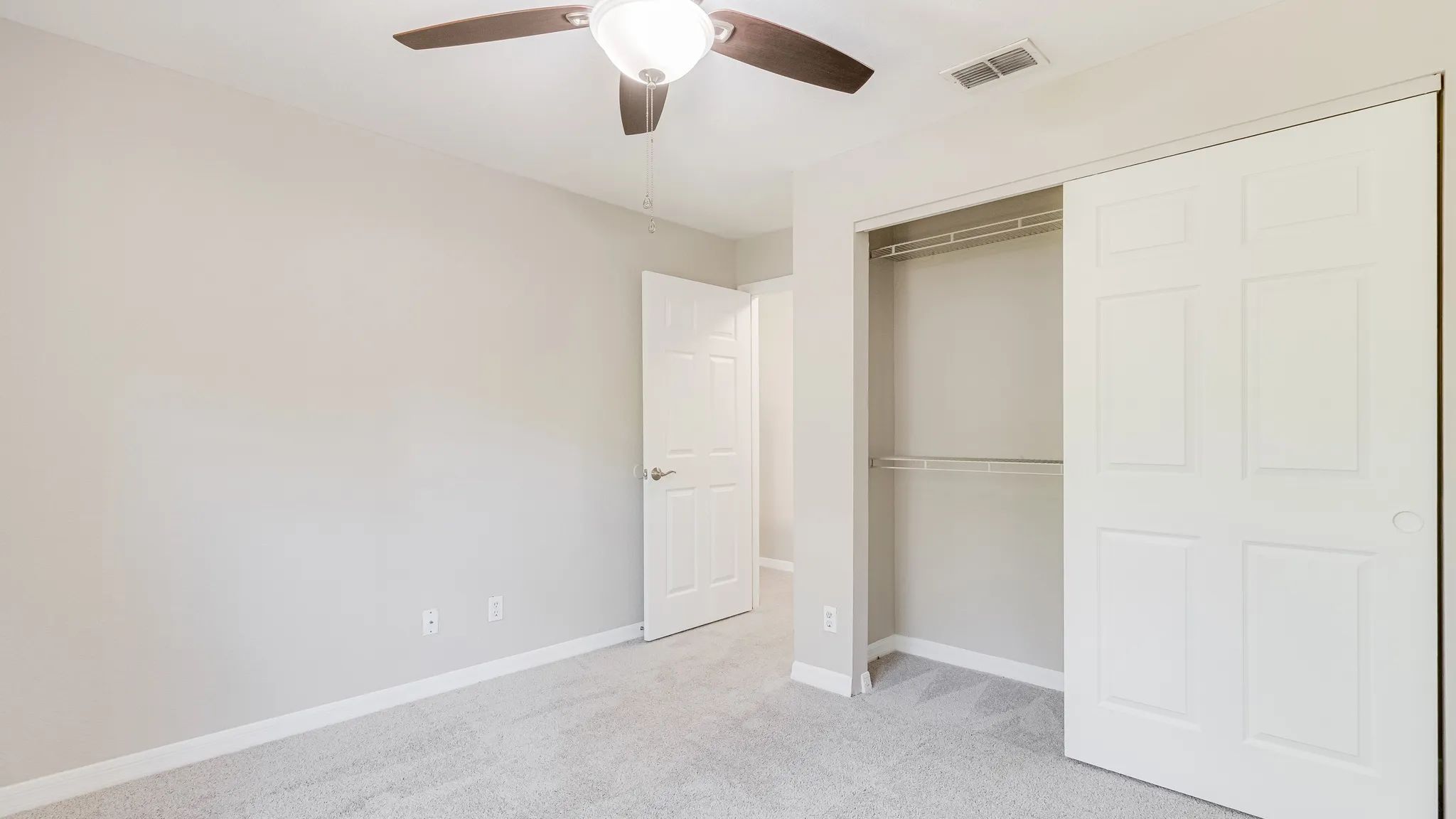 Our bedrooms feature spacious closets and multi-speed ceiling fans for your comfort.