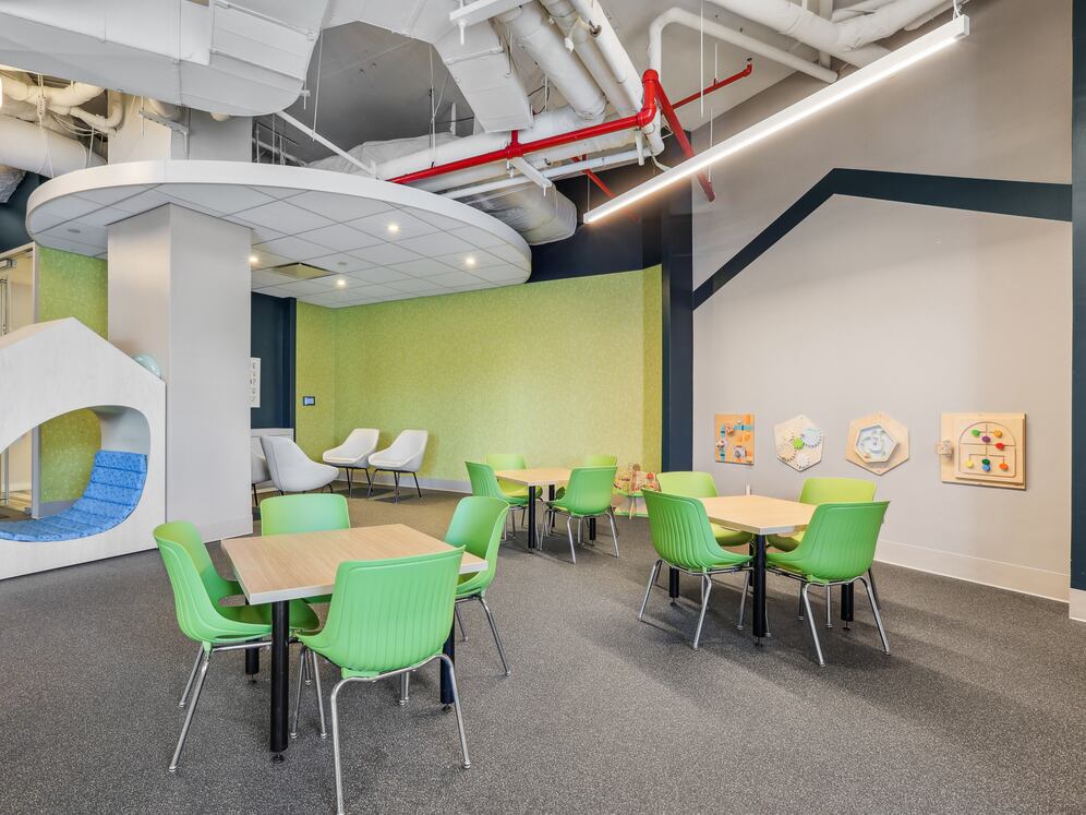 Children's playroom with seating area