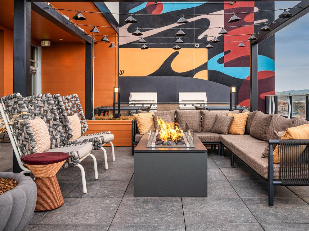 Rooftop deck fire pit