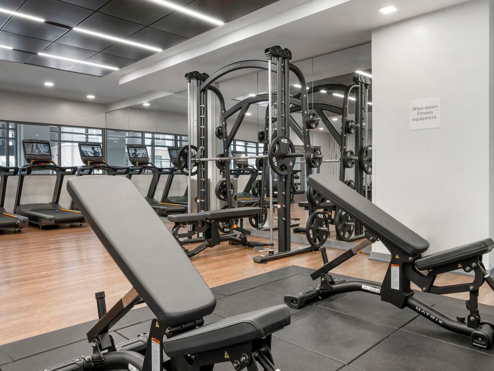 Fitness center with strength and cardio equipment