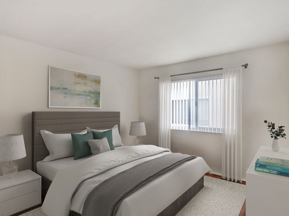 Renovated Package I bedroom with hard surface flooring