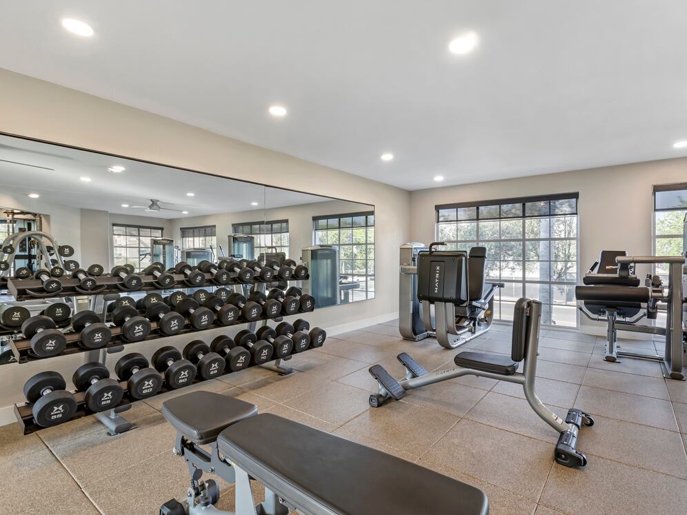 Fitness center with strength equipment