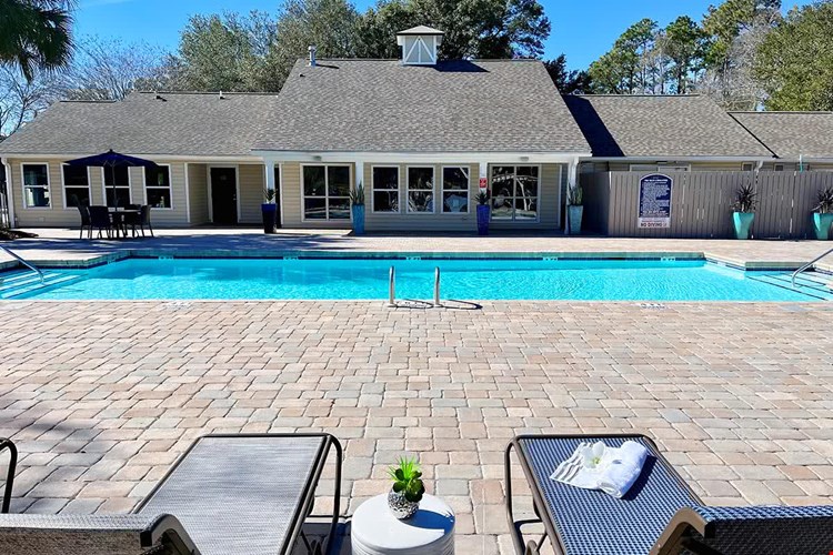 Lay out on one of our poolside loungers and relax.