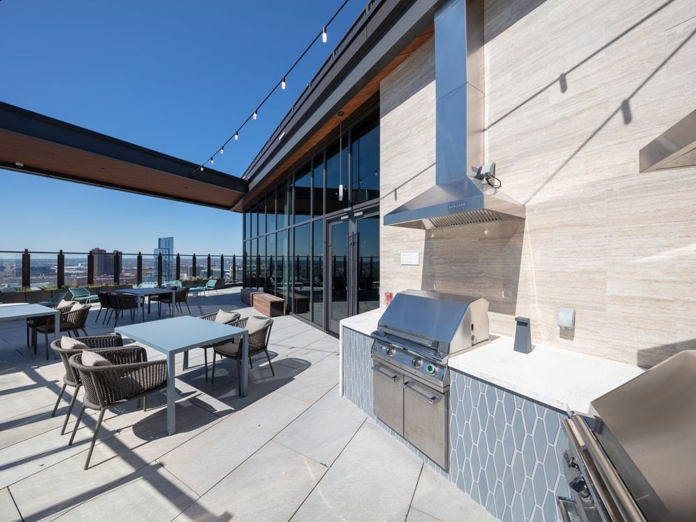 24th floor grill area with dining tables