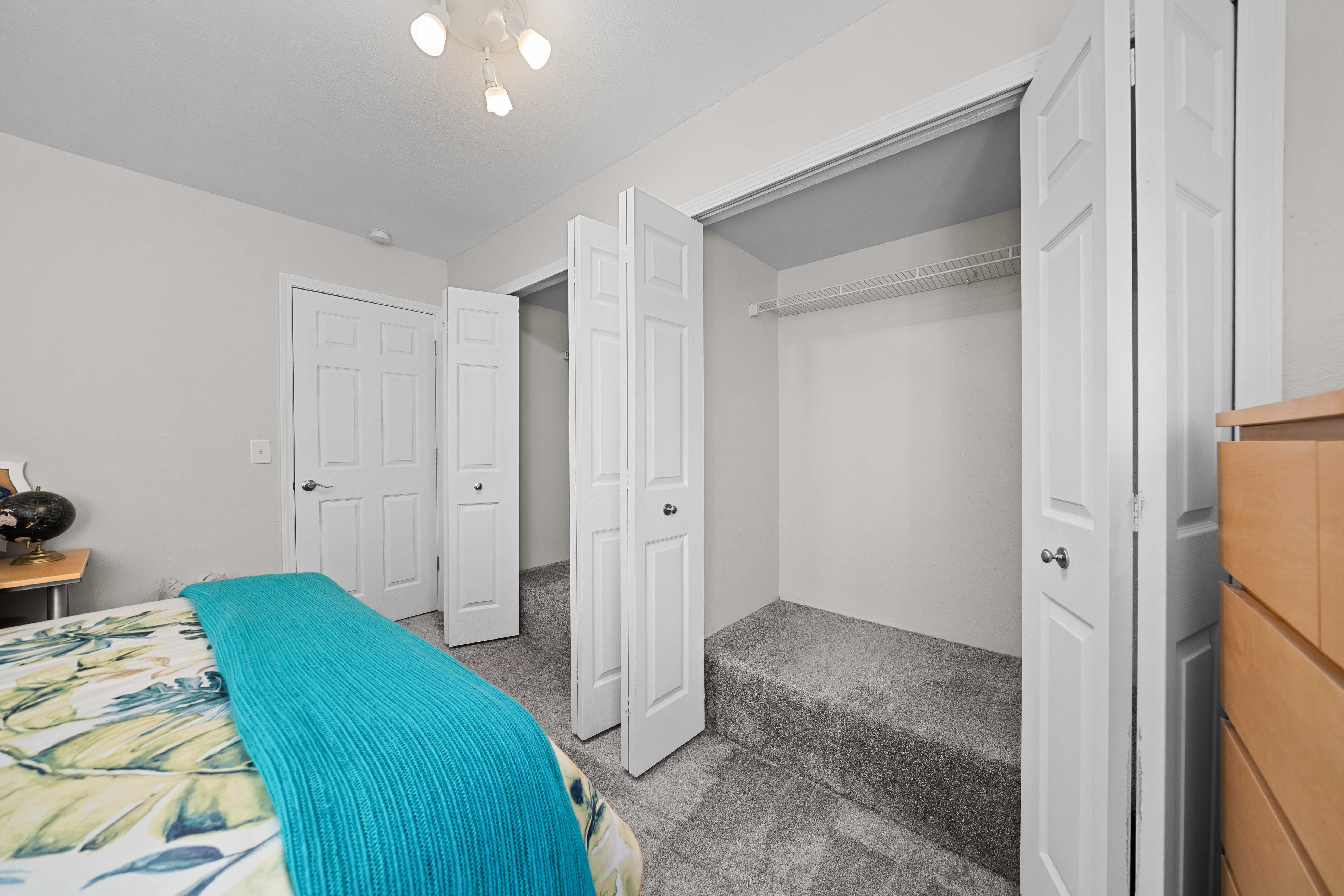 Spacious Bedroom walk-in closet at Three Oaks Apartments, Troy, Michigan