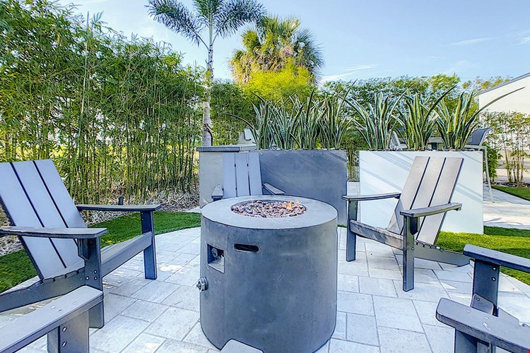 Relax and warm up by our community fire pit.