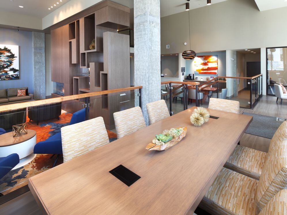 Leasing offices with common area seating