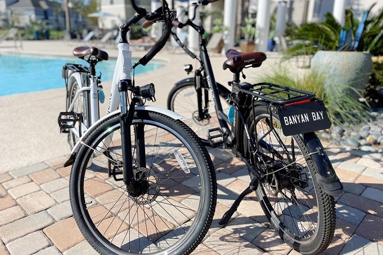 Enjoy a ride through town on one of our electric bikes! 