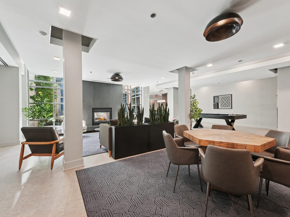 Lounge with ample seating and fireplace