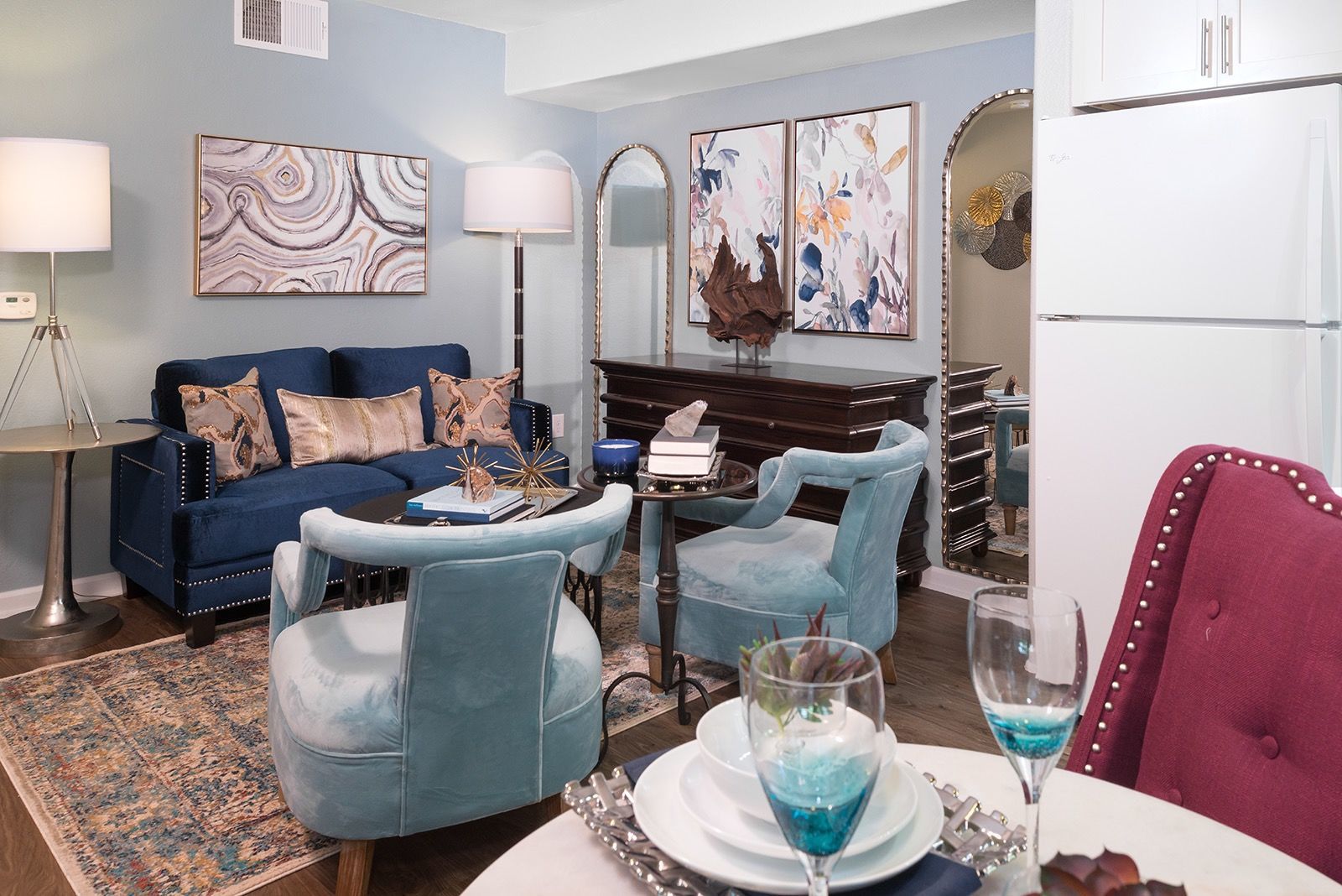 Spacious Living Room with Wood-Liking Flooring