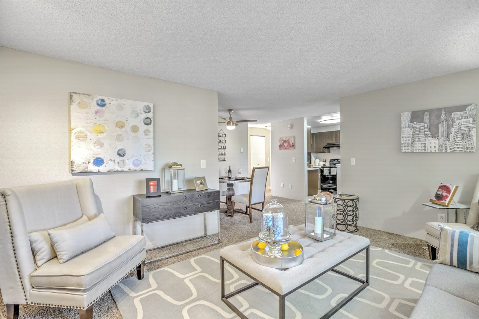 Windsor Apartments Model Living Room and Entryway