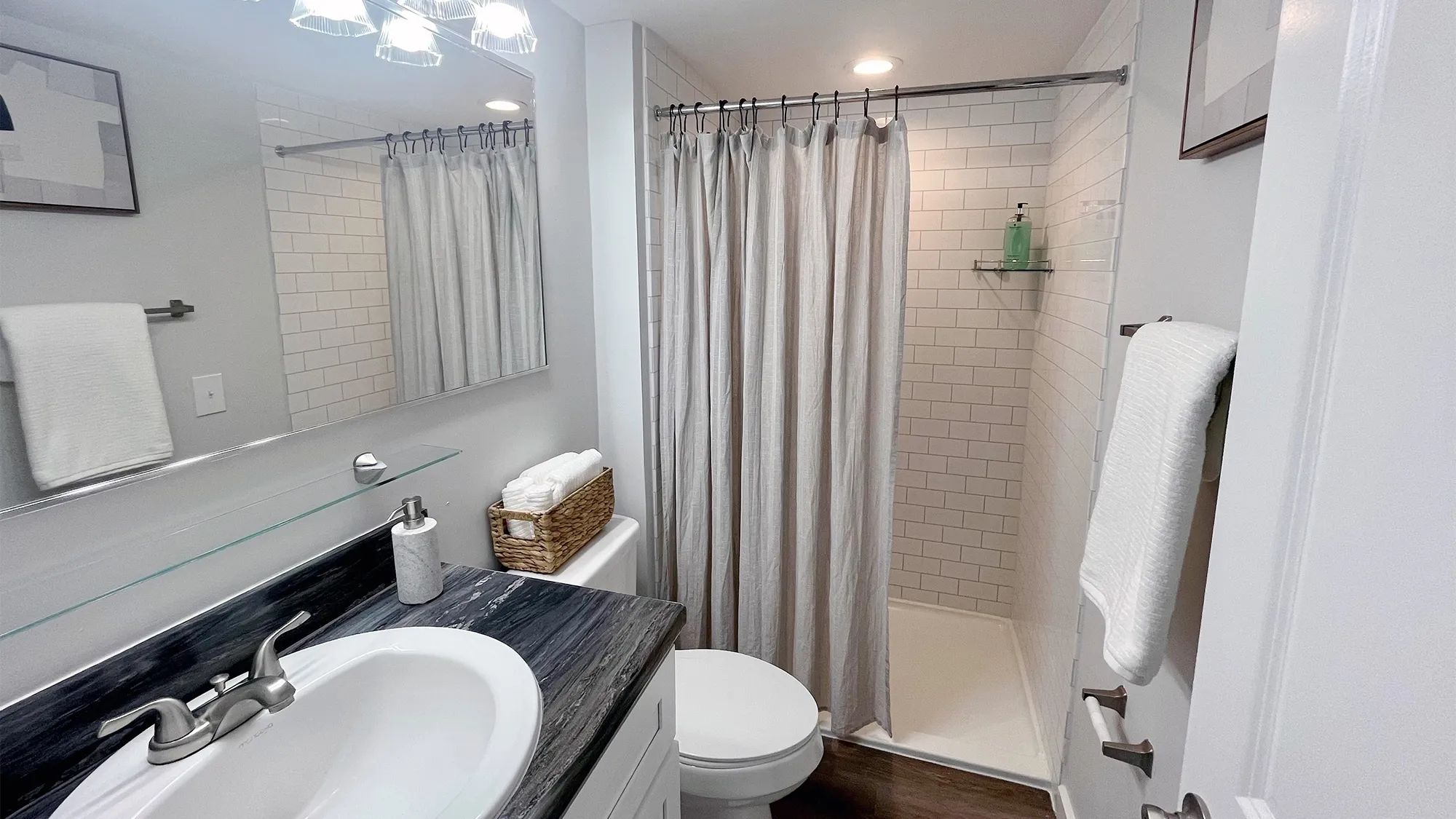 Enjoy walk-in showers in select apartment homes!